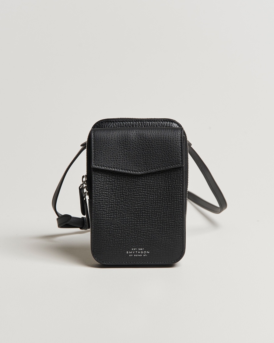 Smythson Ludlow Crossbody Pouch Black – Zwart