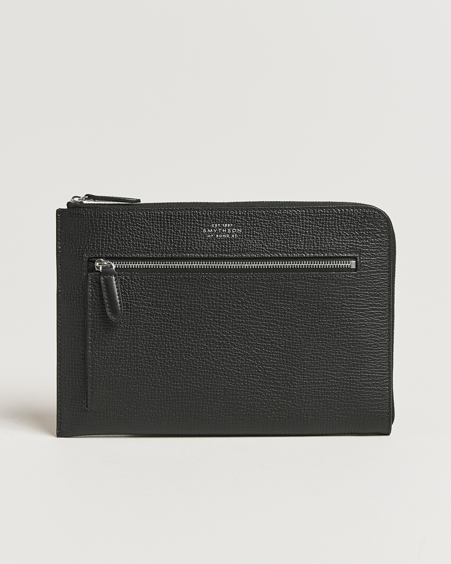 Smythson Ludlow Flat Organiser Pouch Black – Zwart
