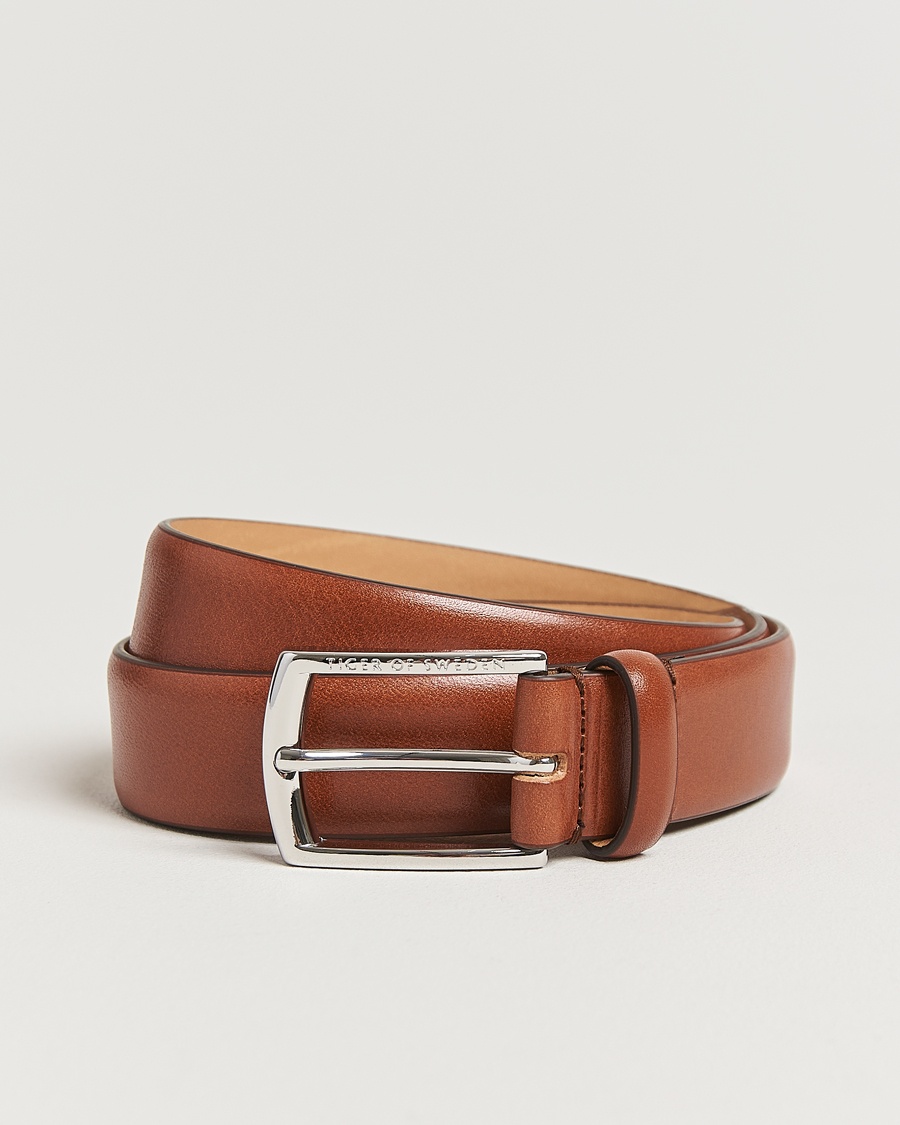 Tiger of Sweden Asenby Leather 3 cm Belt Cognac – Bruin