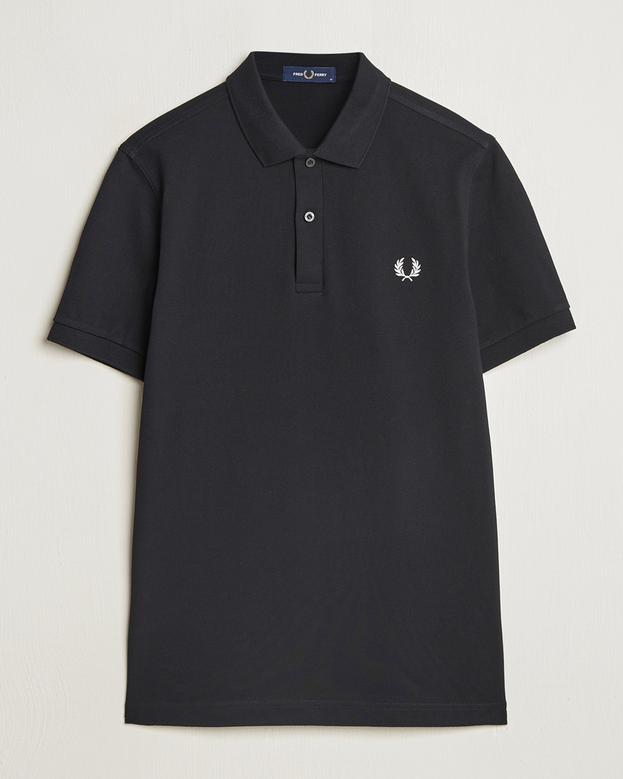 Fred Perry Plain Polo Shirt Black – Zwart