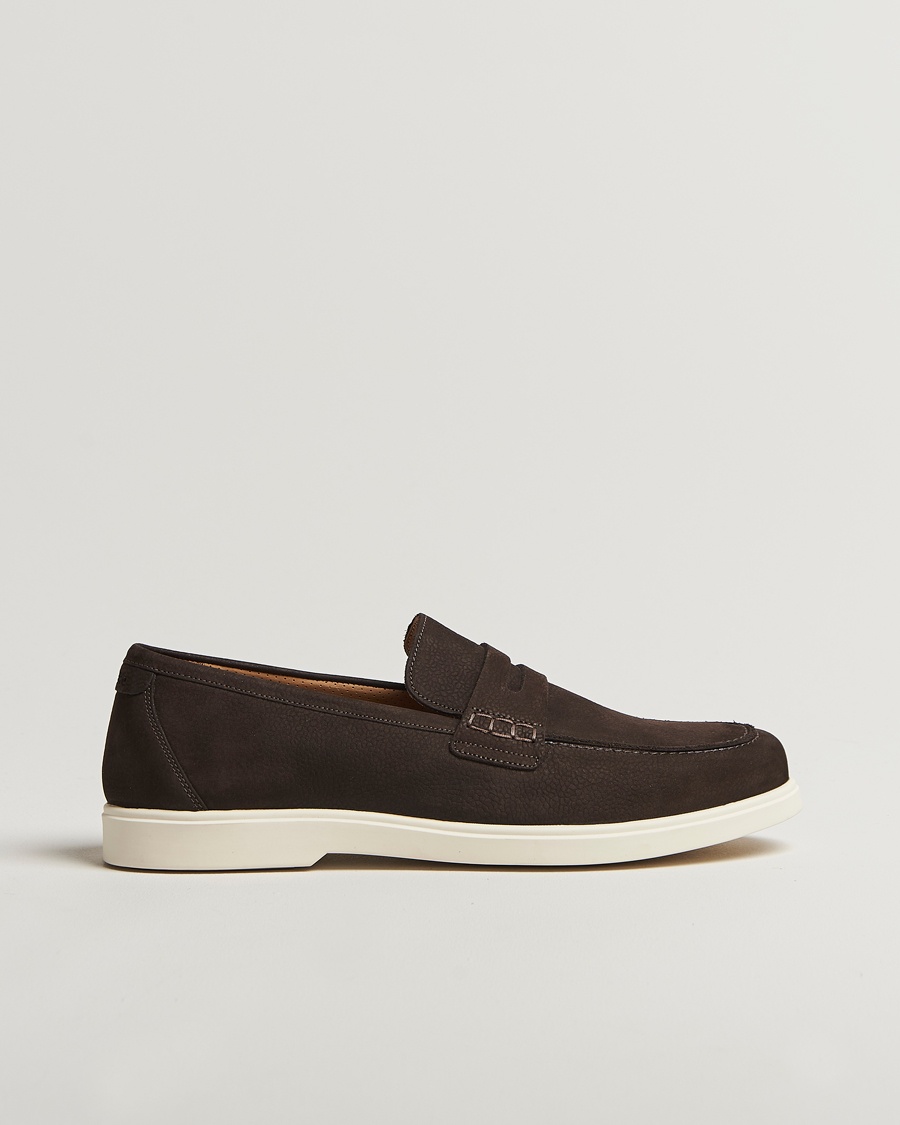 Heren | Instappers | Loake 1880 | Como Nubuck Loafers Dark Brown