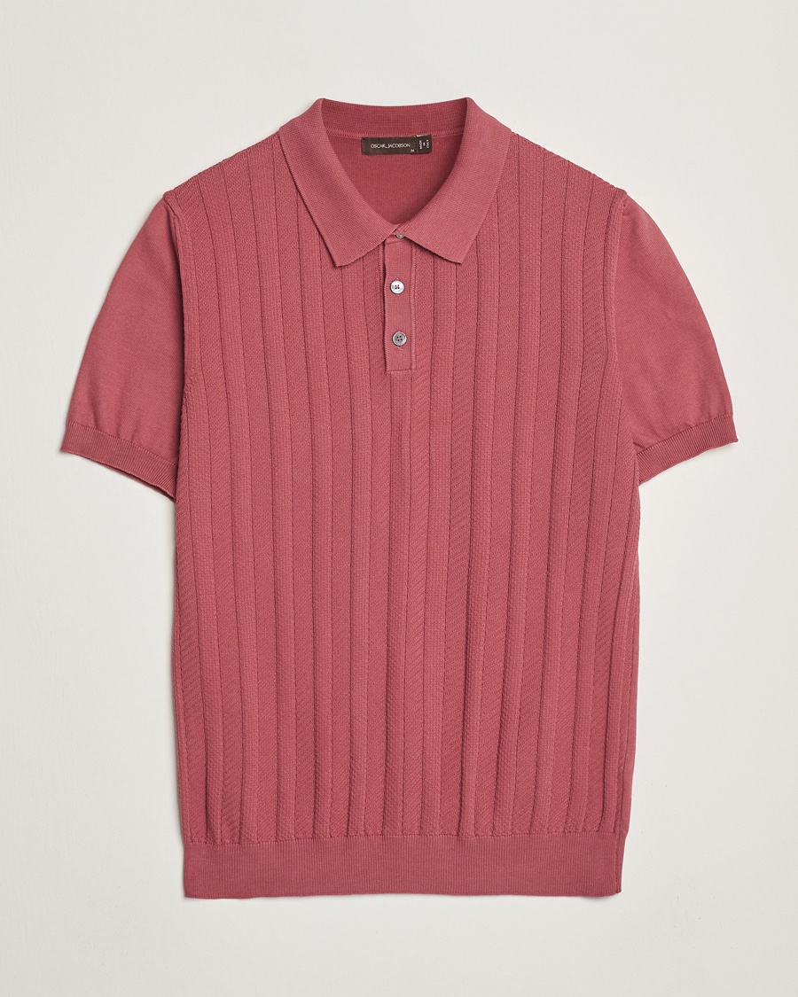 Heren | Poloshirts met korte mouwen | Oscar Jacobson | Barto Structured Cotton Polo Dusty Red
