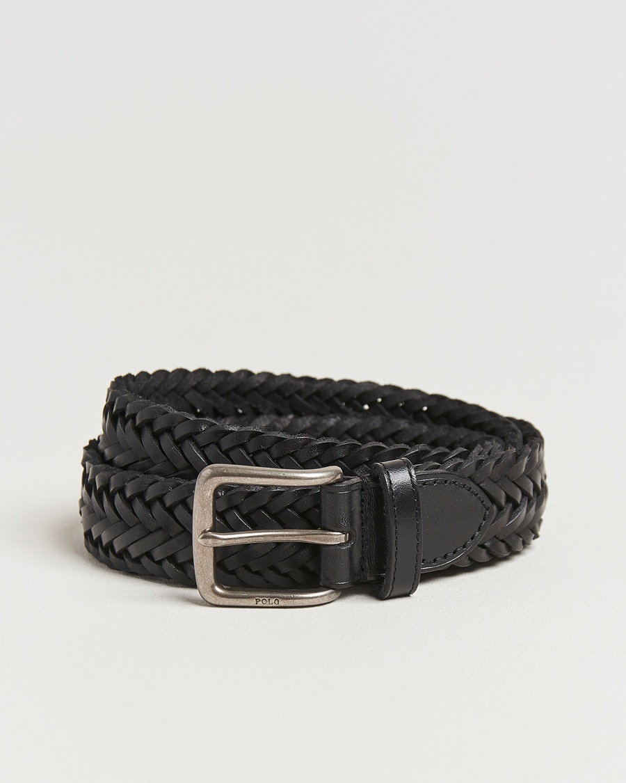 Polo Ralph Lauren Braided Leather Belt Black – Zwart