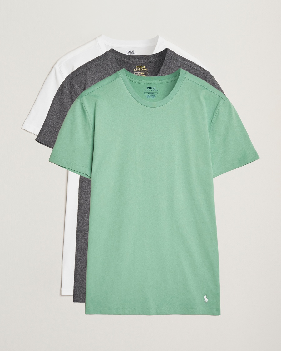 Heren | T-shirts | Polo Ralph Lauren | 3-Pack Crew Neck T-Shirt Grey/Green/White