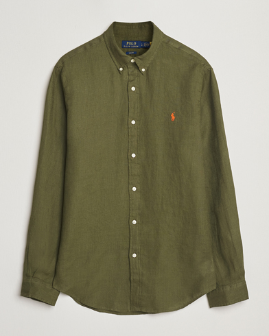 Polo Ralph Lauren Slim Fit Linen Shirt New Olive – Groen