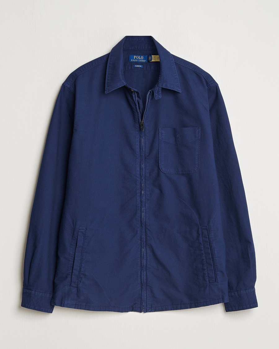 Heren | Overshirts | Polo Ralph Lauren | Full Zip Overshirt Newport Navy