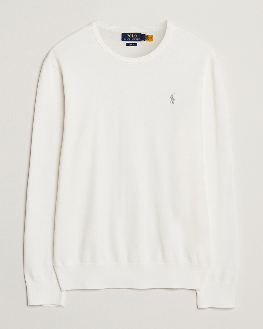 Polo Ralph Lauren Cotton Crew Neck Sweater Deckwash White – Wit