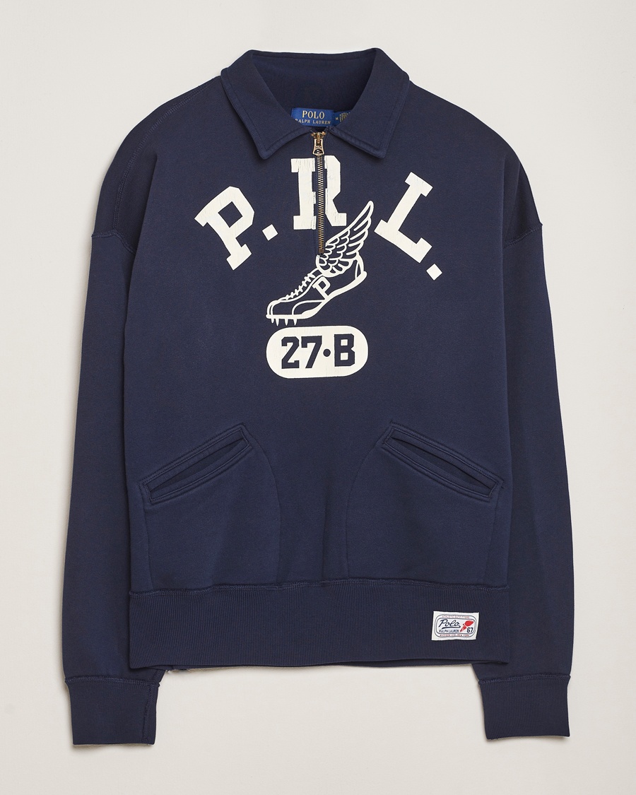 Heren | Half-zip | Polo Ralph Lauren | Printed Fleece Half Zip Sweater Cruise Navy