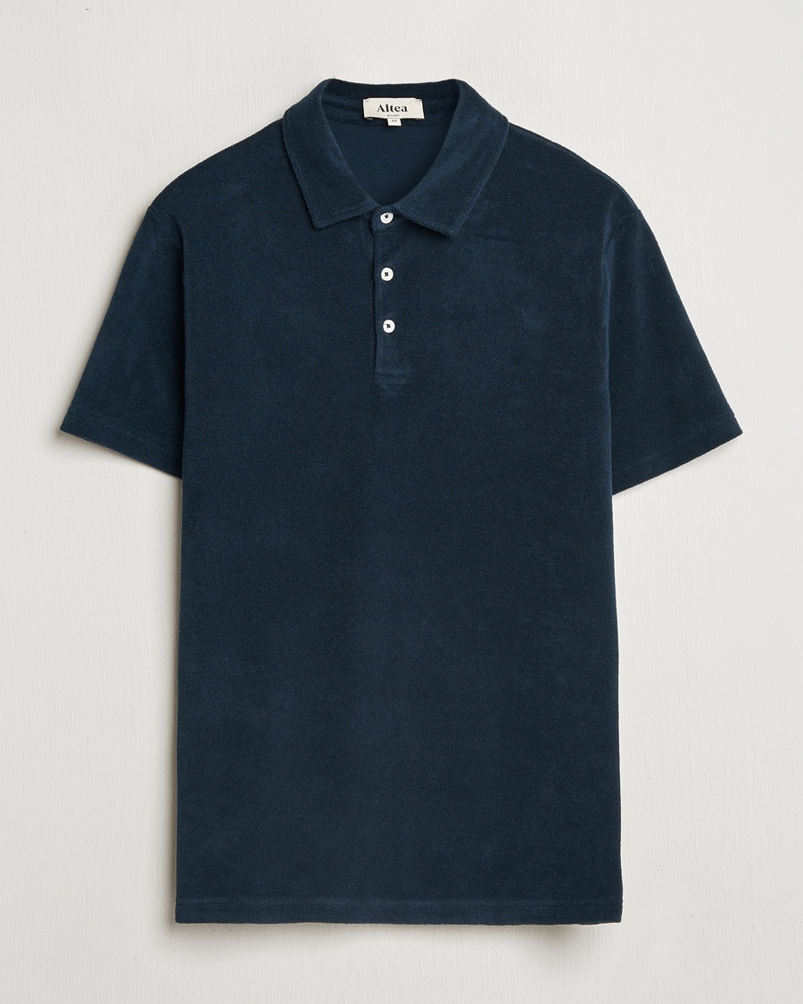 Altea Terry Cotton Polo Navy – Blauw