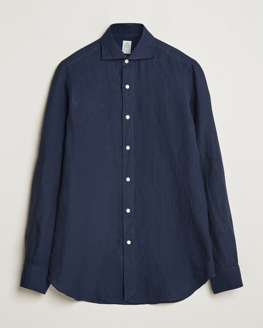 Heren | | Finamore Napoli | Gaeta Linen Shirt Navy