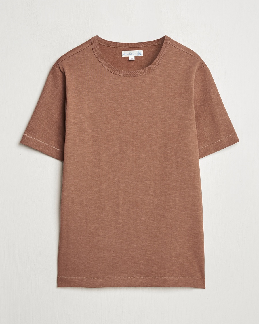 Heren | | Merz b. Schwanen | Relaxed Loopwheeled Heavy T-Shirt Nut