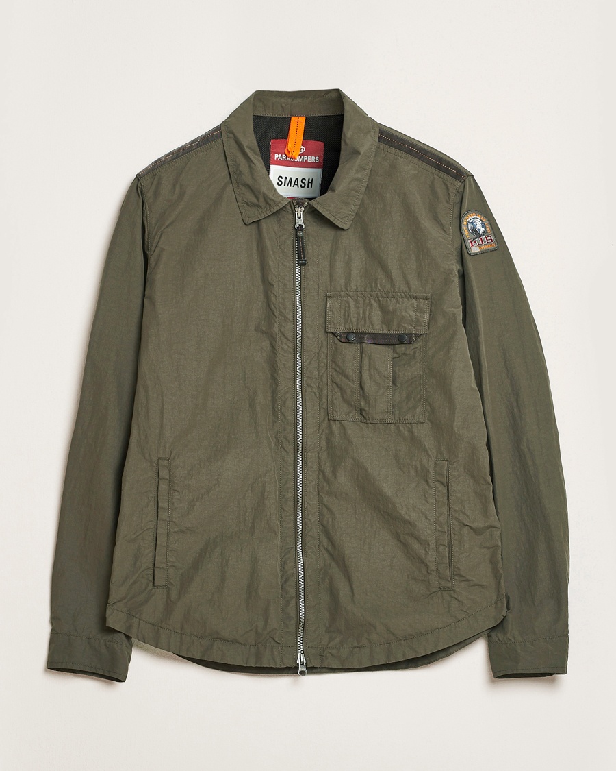 Heren | Overshirts | Parajumpers | Rayner Peached Poplin Shirt Jacket Kombu Green
