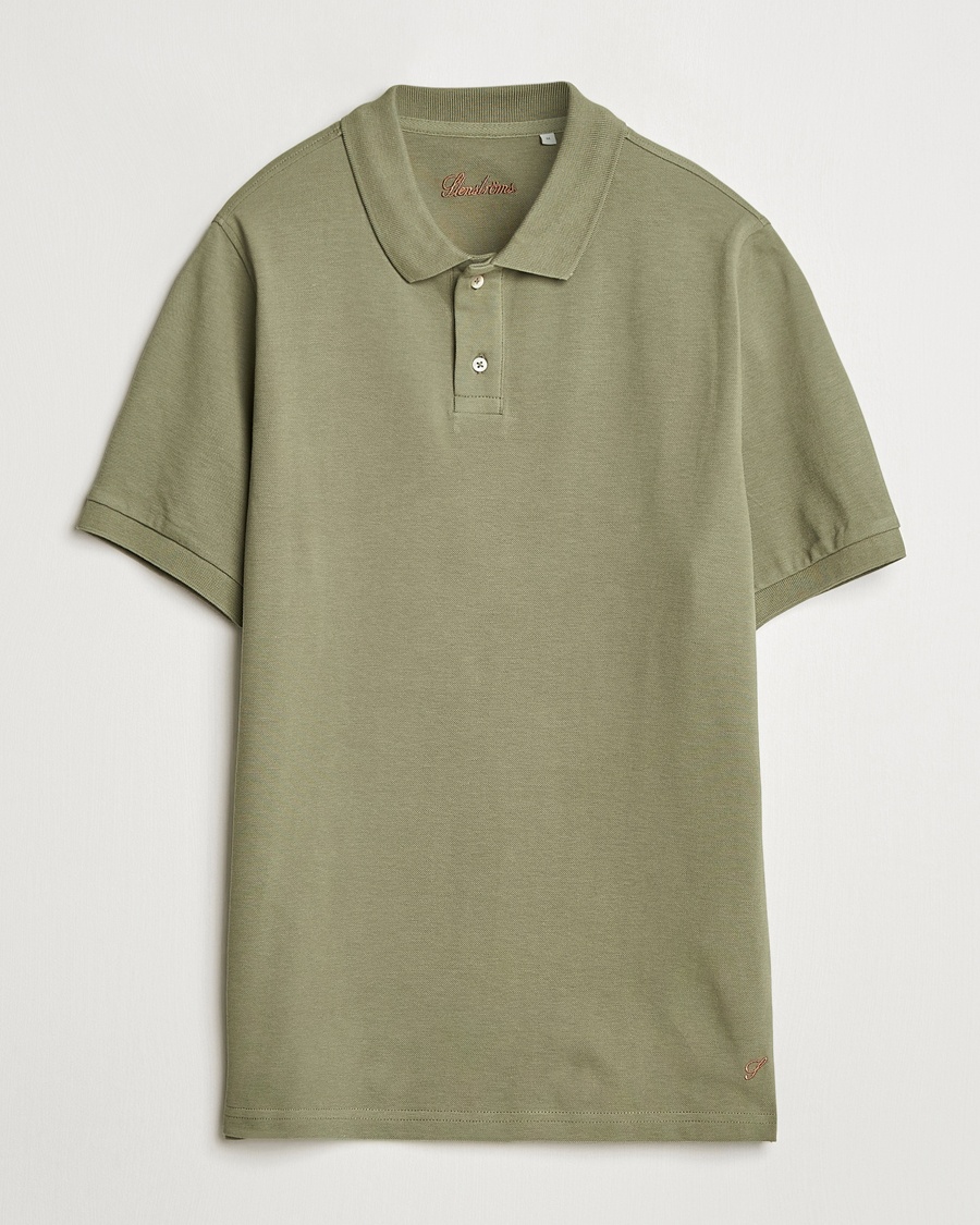 Stenströms Organic Cotton Piquet Polo Shirt Olive – Groen