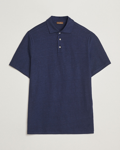 Stenströms Linen Polo Shirt Navy – Blauw