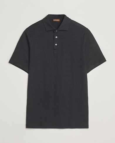 Stenströms Linen Polo Shirt Black – Zwart