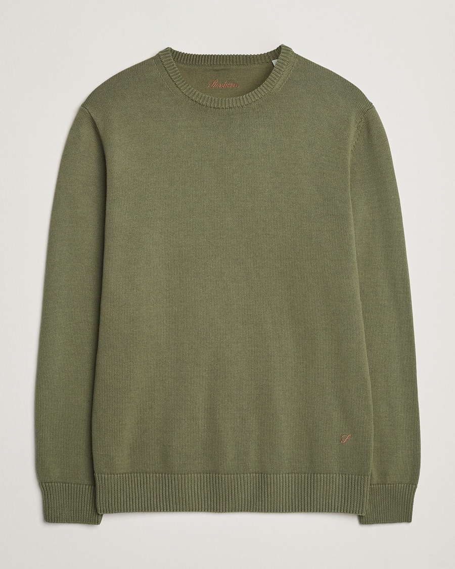 Stenströms Organic Cotton Knitted Sweater Olive – Groen