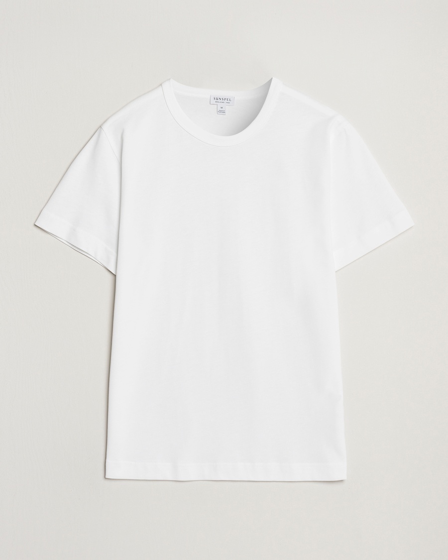 Sunspel Single Jersey Supima Cotton T-Shirt White – Wit