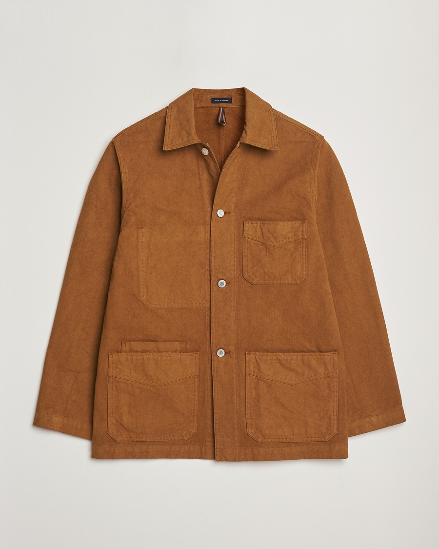 Heren | Preppy Authentic | Drake's | Duck Cotton Canvas Shore Jacket Tobacco