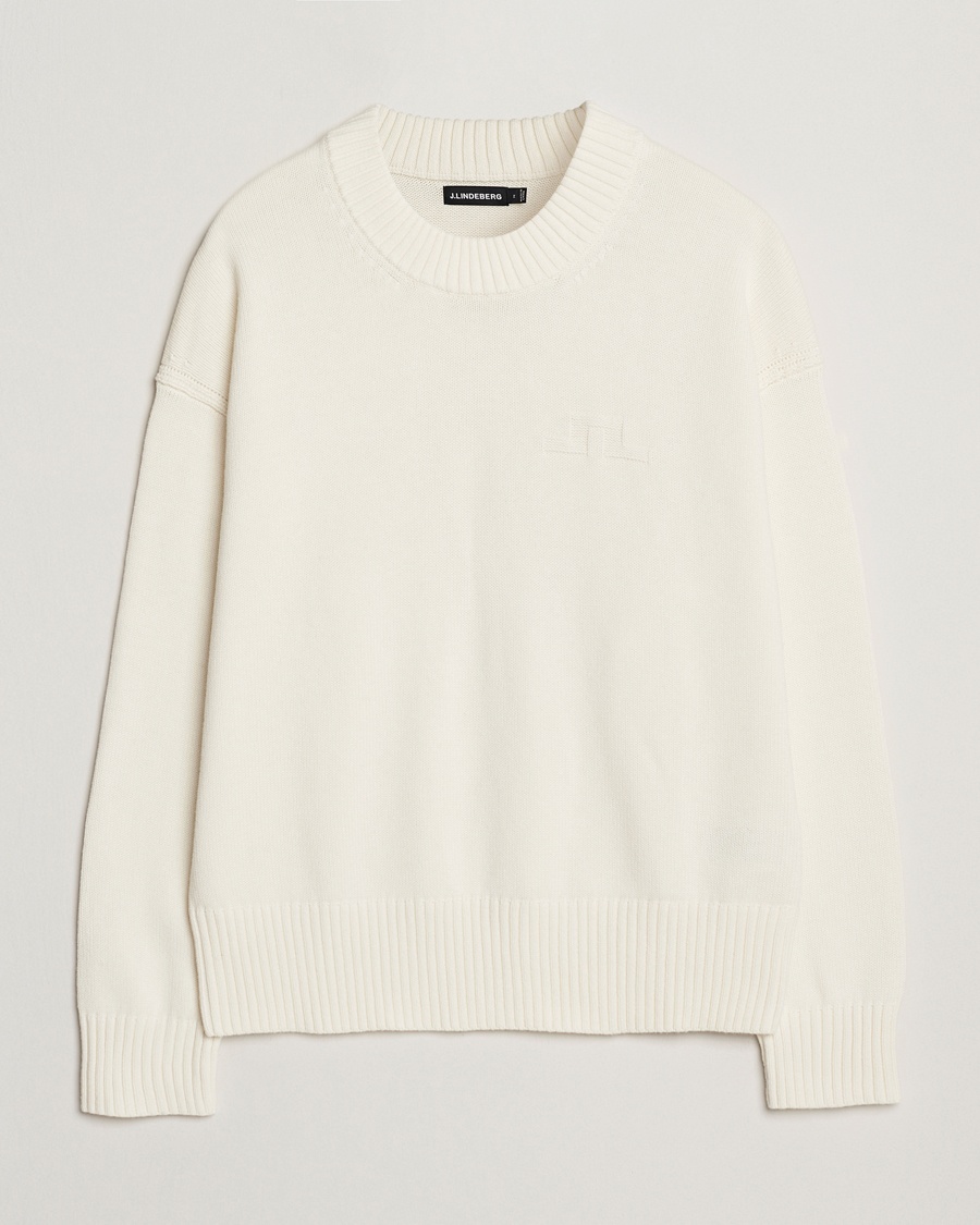 Heren | J.Lindeberg | J.Lindeberg | Eddy Cotton/Wool Crewneck White