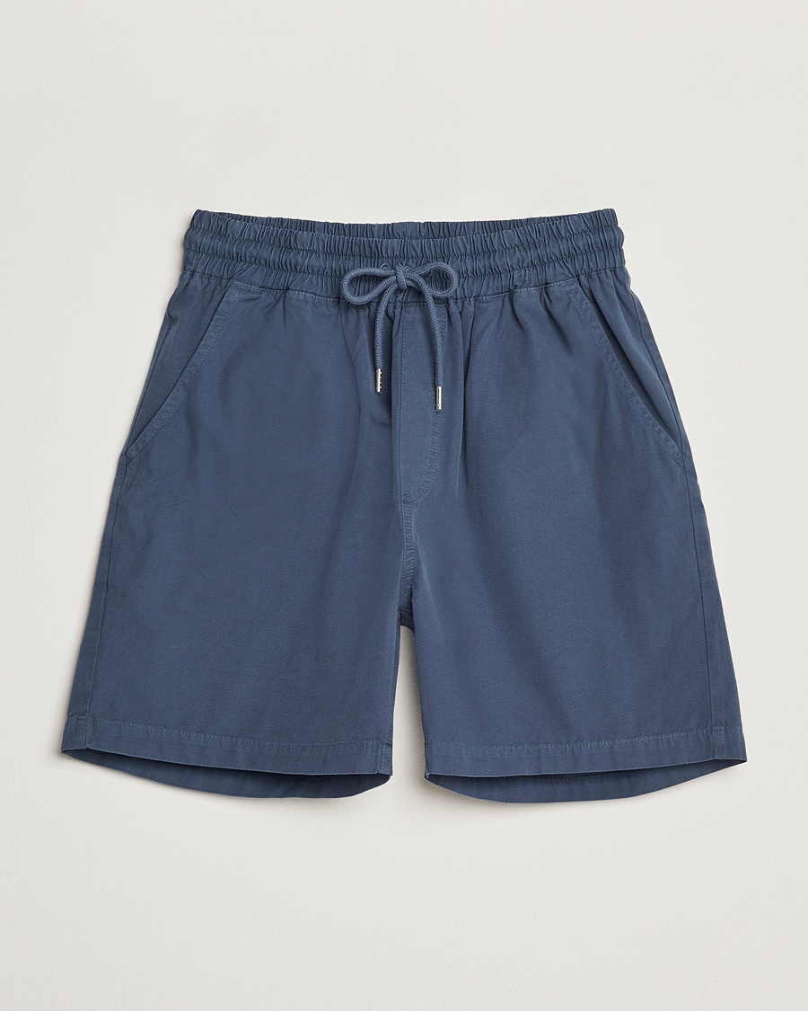 Colorful Standard Classic Organic Twill Drawstring Shorts Petrol Blue – Blauw