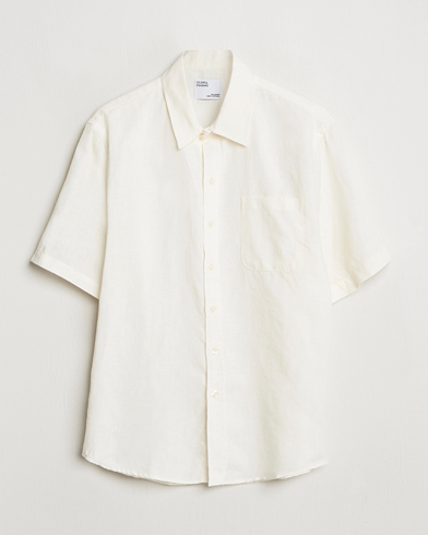Heren | Nieuws | Colorful Standard | Garment Dyed Linen Short Sleeve Shirt Ivory White