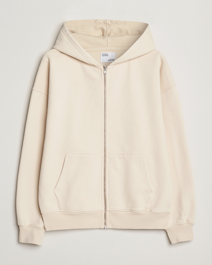 Colorful Standard Organic Full Zip Hoodie Ivory White – Wit