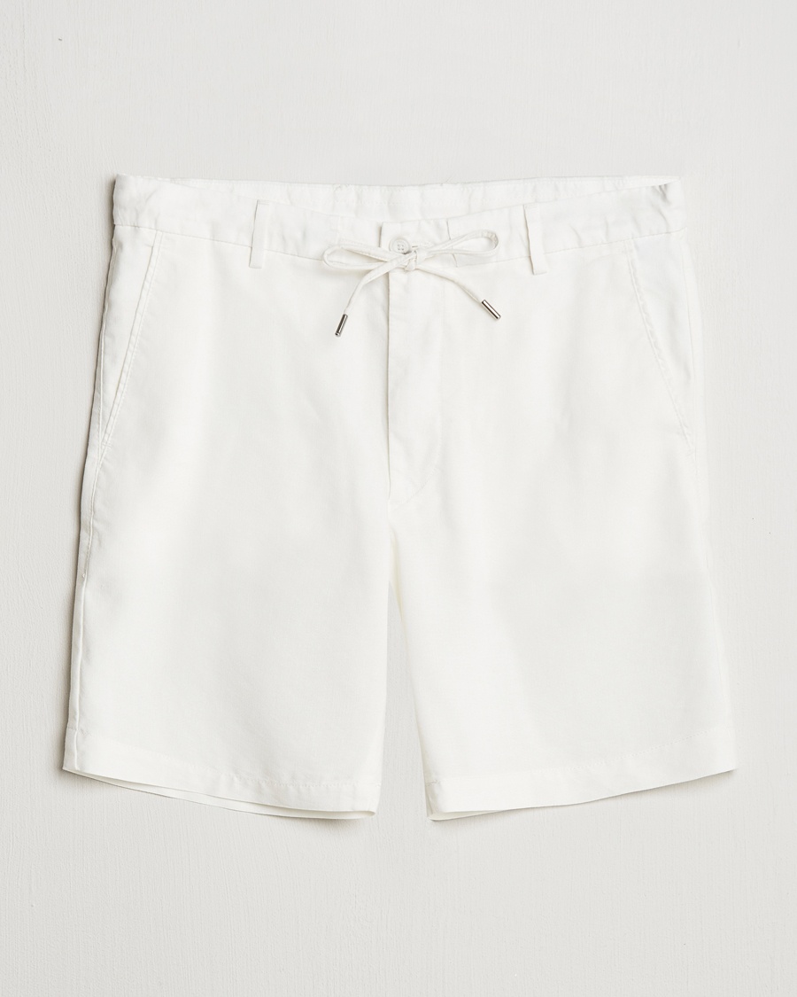 Heren | Korte broek | BOSS BLACK | Kane Linen/Cotton Drawstring Shorts White