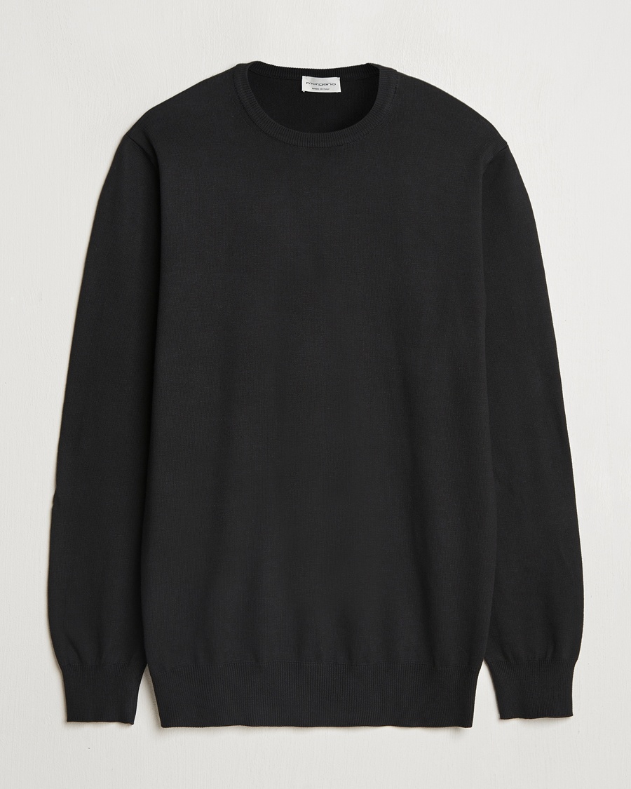 Morgano Supersoft Egyptian Cotton Crew Neck Black – Zwart