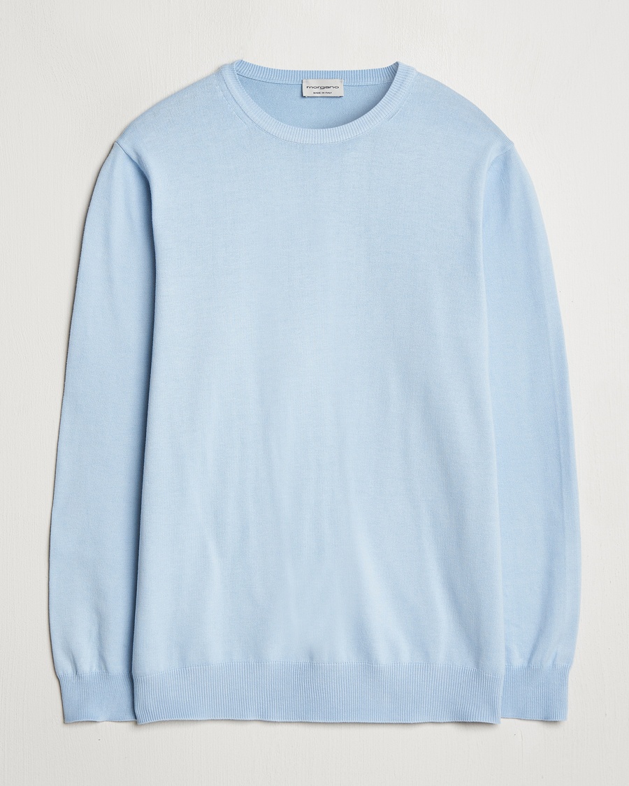 Morgano Supersoft Egyptian Cotton Crew Neck Light Blue – Blauw