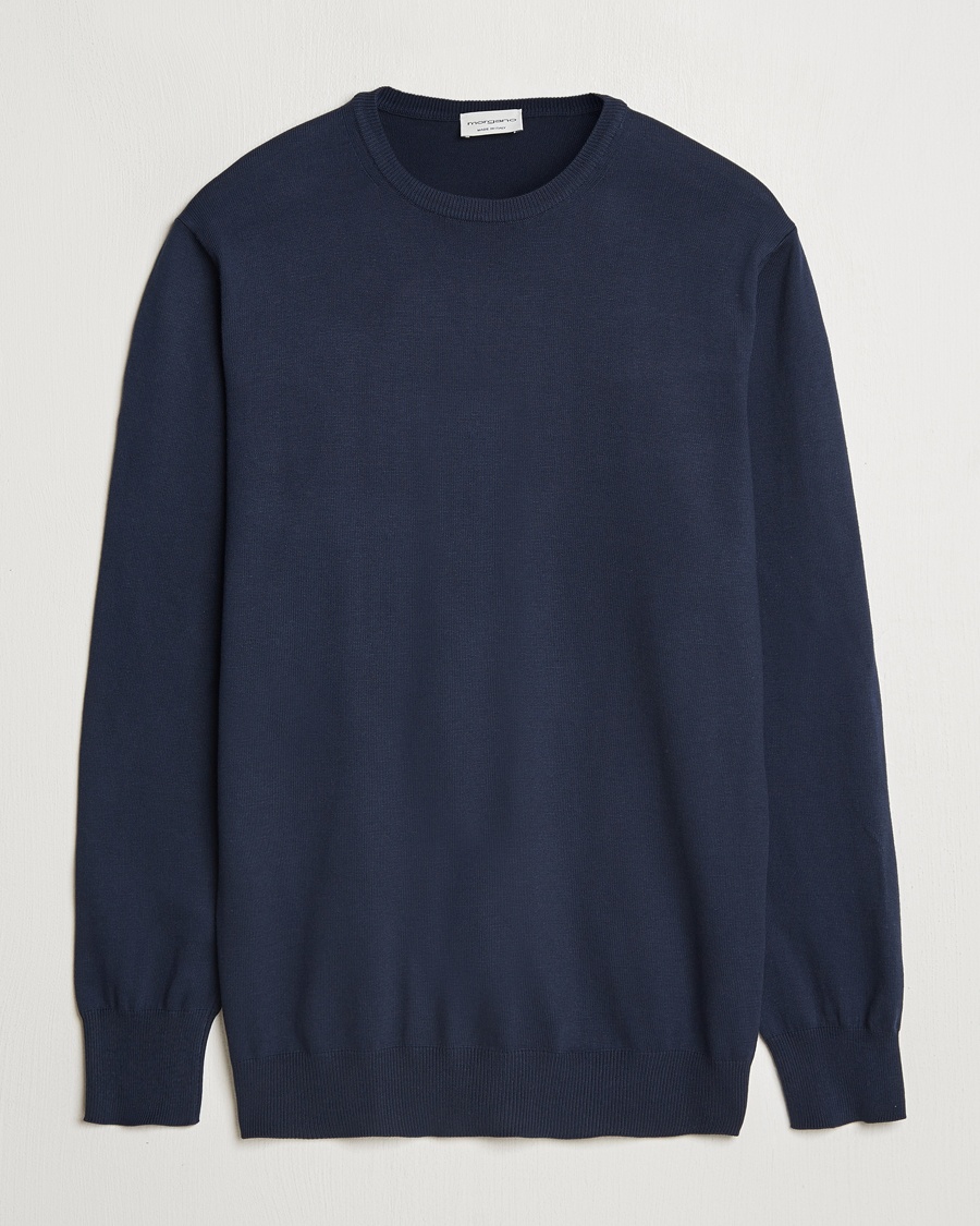 Morgano Supersoft Egyptian Cotton Crew Neck Navy – Blauw