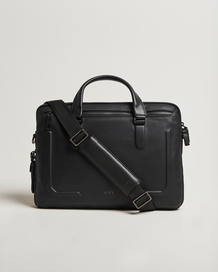 TUMI Harrison Sycamore Slim Leather Brief Black – Zwart