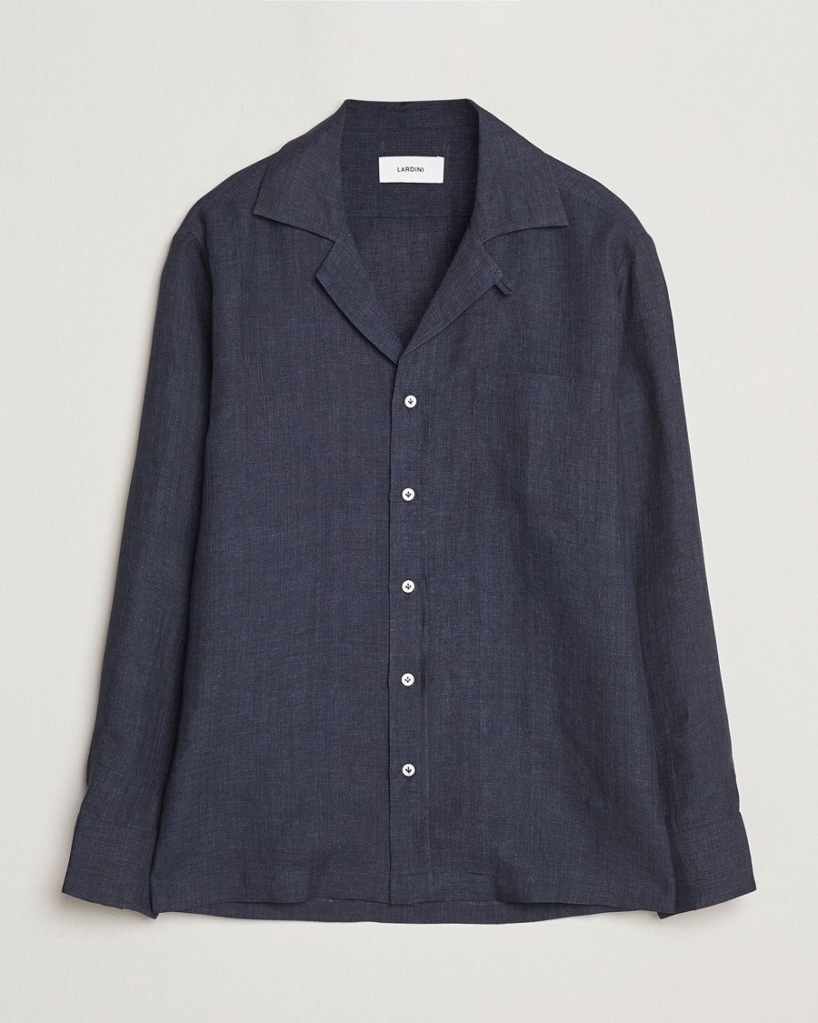 Heren | Kleding | Lardini | Paul Linen Resort Shirt Navy