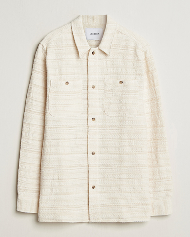 Heren |  | LES DEUX | Jonas Structure Stripe Overshirt Ivory