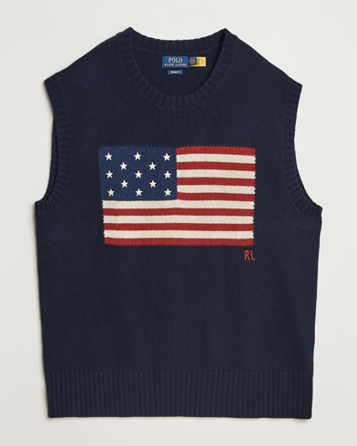 Heren |  | Polo Ralph Lauren | US Flag Cotton/Wool Vest Hunter Navy