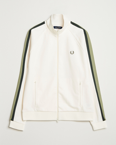 Fred Perry Two Colored Taped Track Jacket Light Ecru – Wit