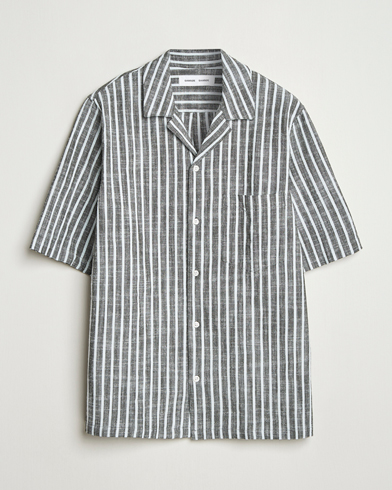 Heren | Business & Beyond | Samsøe Samsøe | Oscar Striped Short Sleeve Shirt Climbing Ivy