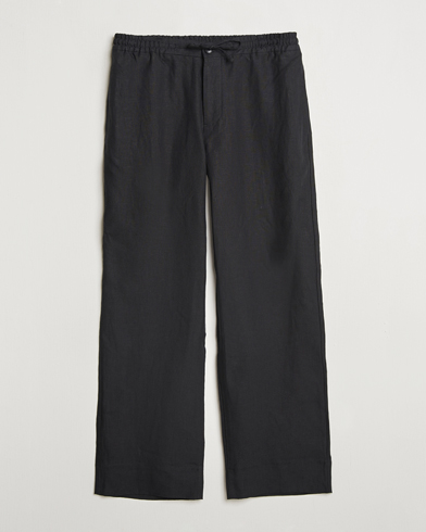 J.Lindeberg Noah Drape Linen Pants Black – Zwart