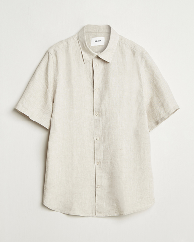 NN07 Enzo Linen Short Sleeve Shirt Oat – Beige