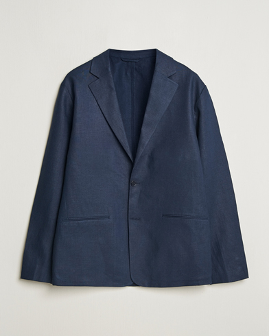 NN07 Timo Linen Blazer Navy Blue – Blauw