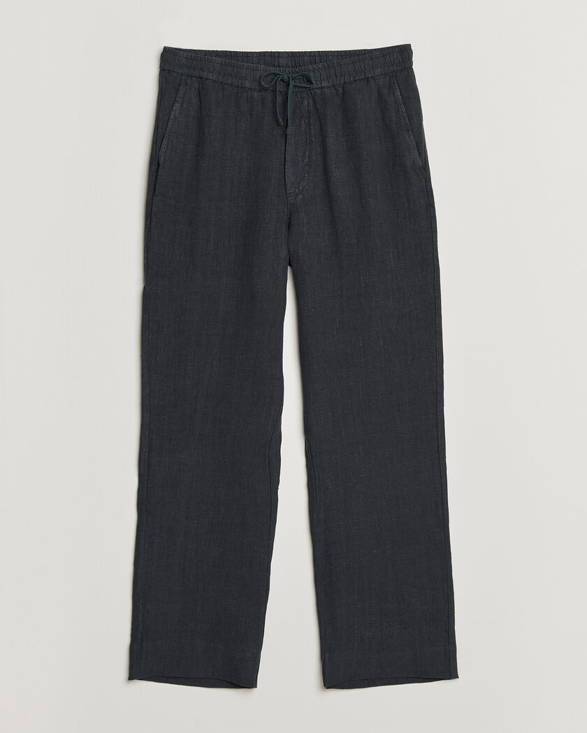 A Day's March Tamiat Linen Drawstring Trousers Black – Zwart