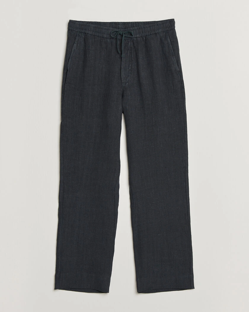 A Day's March Tamiat Linen Drawstring Trousers Black – Zwart