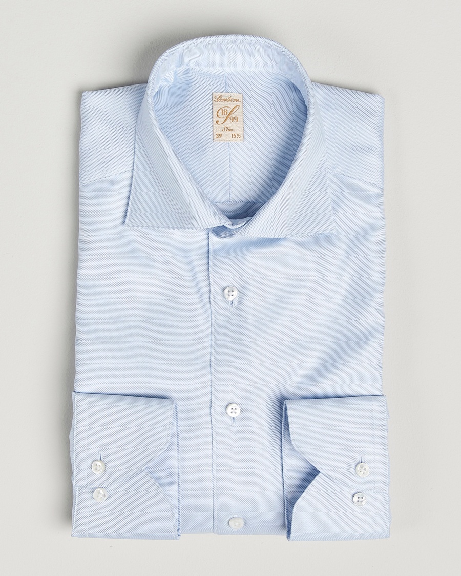 Stenströms 1899 Slim Cotton Twill Shirt Light Blue – Blauw