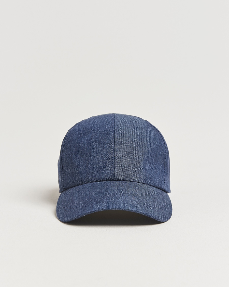 Wigéns Baseball Linen Cap Denim Blue – Blauw