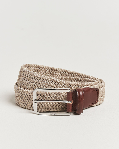Heren | Gevlochten riemen | BOSS BLACK | Clorio Elastic Woven Belt Light Beige