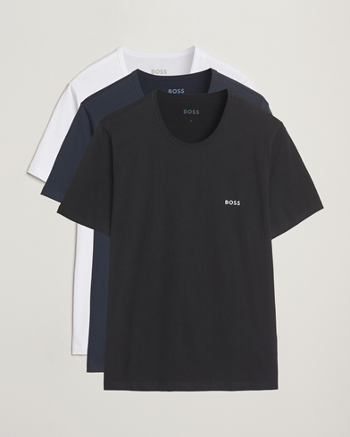 Heren | | BOSS BLACK | 3-Pack Crew Neck T-Shirt White/Navy/Black