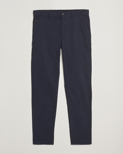 Heren | Broeken | BOSS ORANGE | Tapered Fit Cotton Chinos Dark Blue