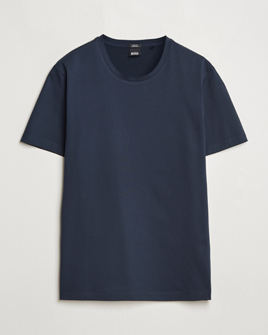 BOSS BLACK Tessler Mercerized Crew Neck T-Shirt Dark Blue – Blauw
