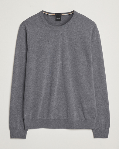 BOSS BLACK Leno Wool Crew Neck Pullover Medium Grey – Grijs