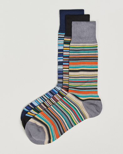 Paul Smith 3-Pack Signature Striped Socks Multi – Meerkleurig
