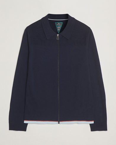 PS Paul Smith Merino Knitted Full Zip Navy – Blauw